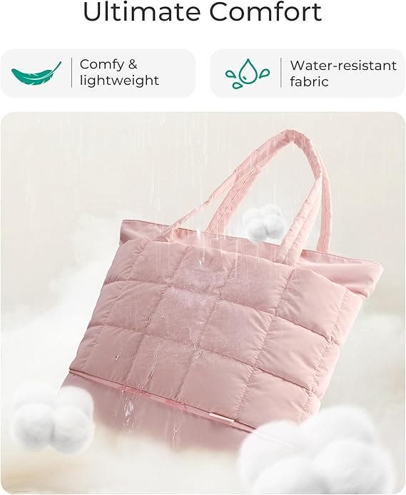 Bagsmart Bubble 22L-28L Puffer Tote, Alternate, color, Pink