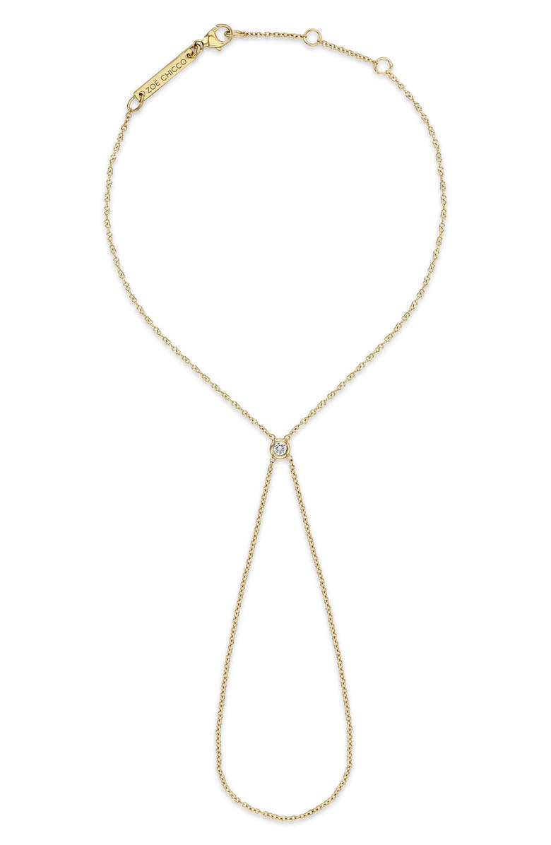 Zoë Chicco Floating Diamond Adjustable Hand Chain, Alternate, color, 14K Yellow Gold
