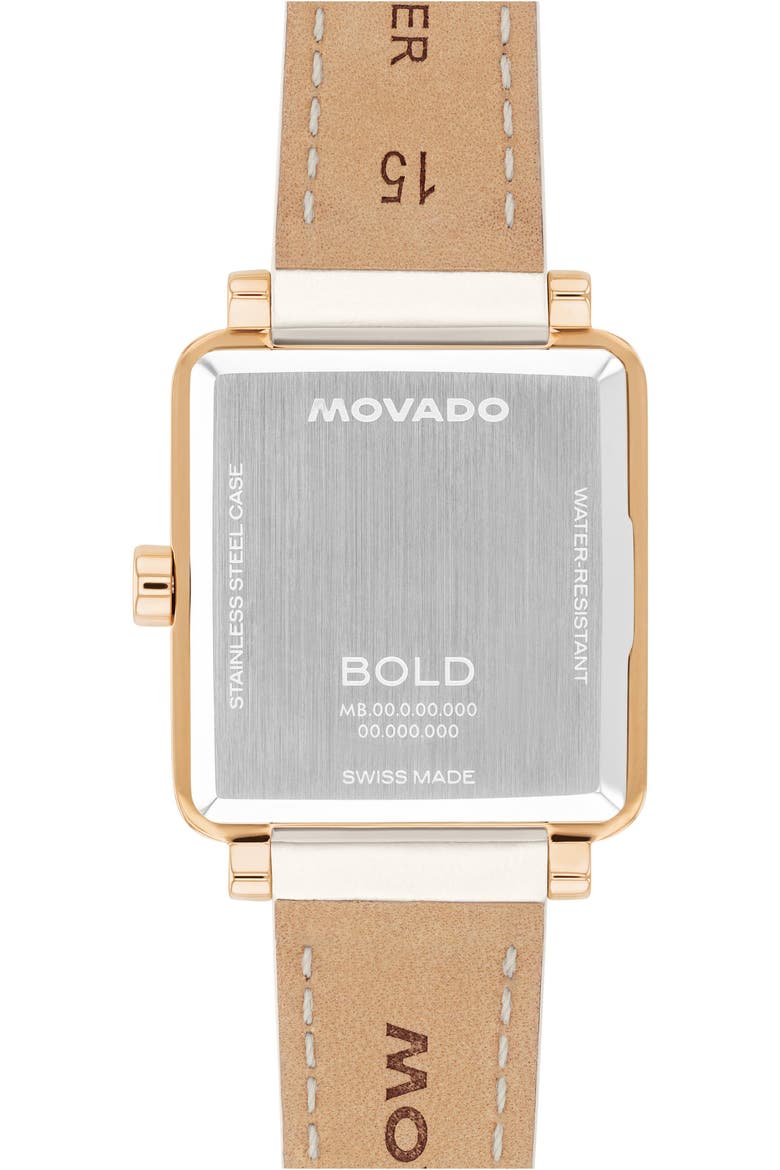Bold Evolution 2.0 Leather Strap Watch, 34mm, Alternate, color, WHITE