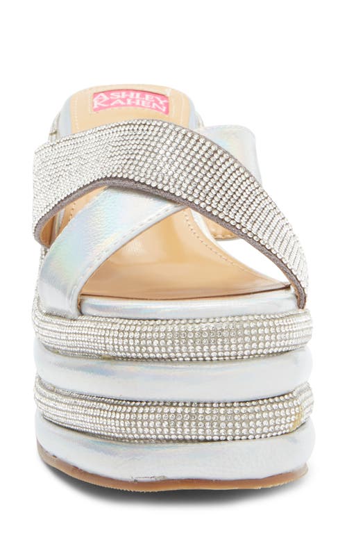 Ashley Kahen Carnival Wedge Sandal In Silver Multi