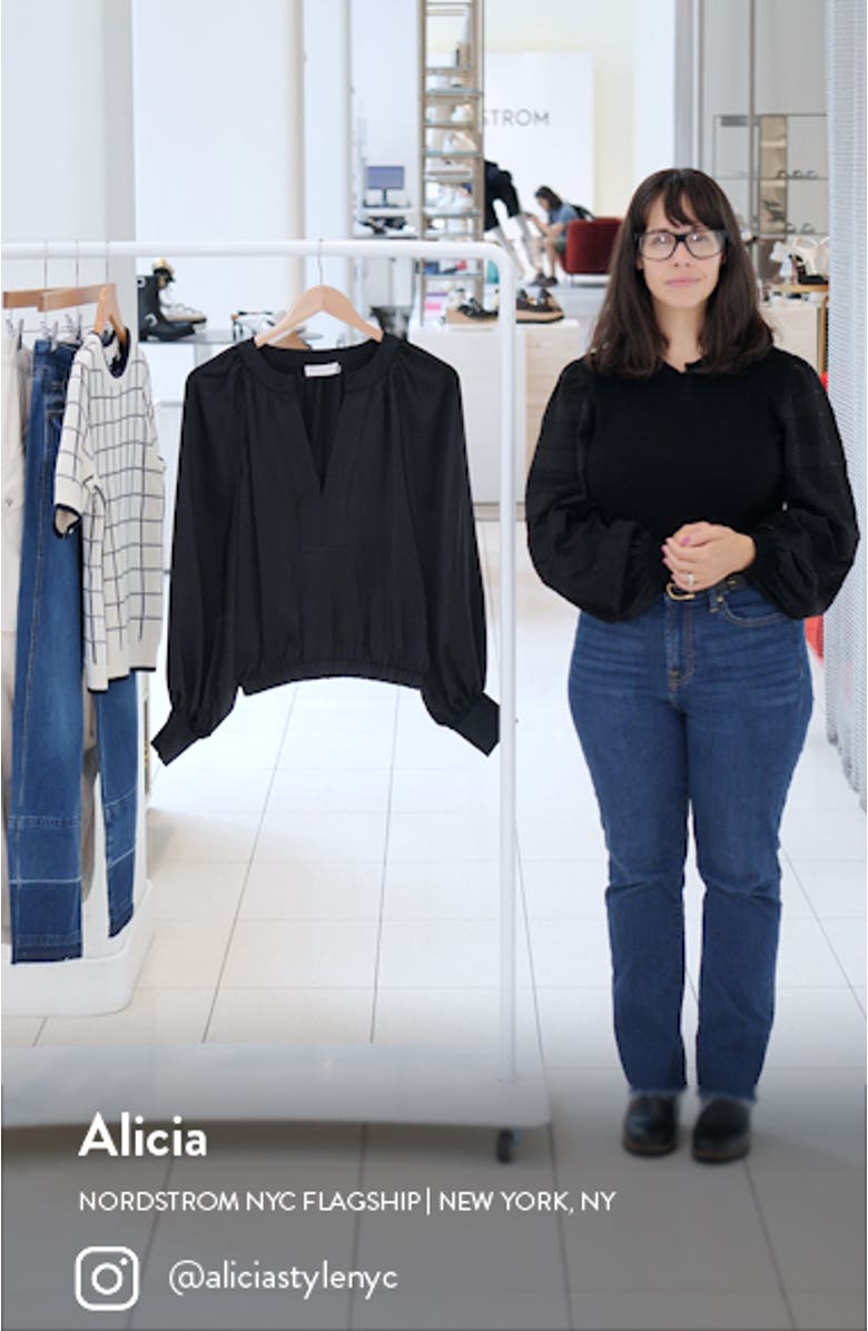 Nevada Split Neck Satin Top, sales video thumbnail