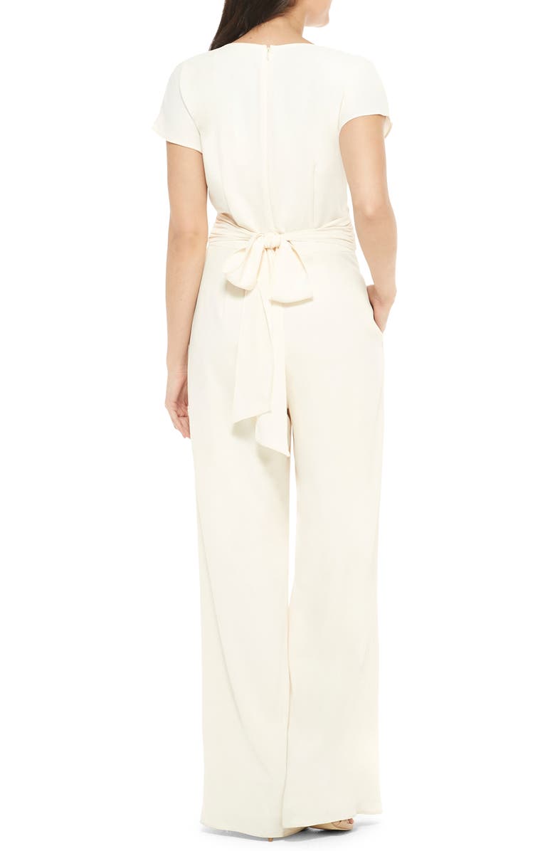 Gal Meets Glam Collection Delaney Crossover Wrap Bodice Jumpsuit, Alternate, color, 