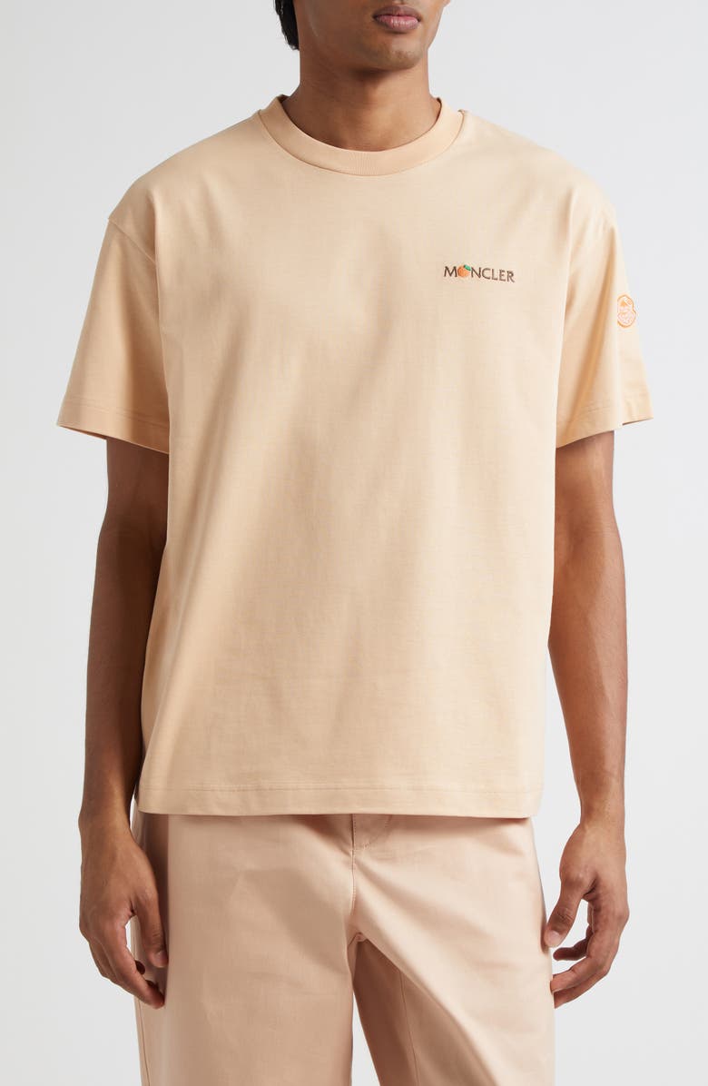 Moncler x Gilga Farm by Donald Glover Logo Patch T-Shirt, Main, color, Peach