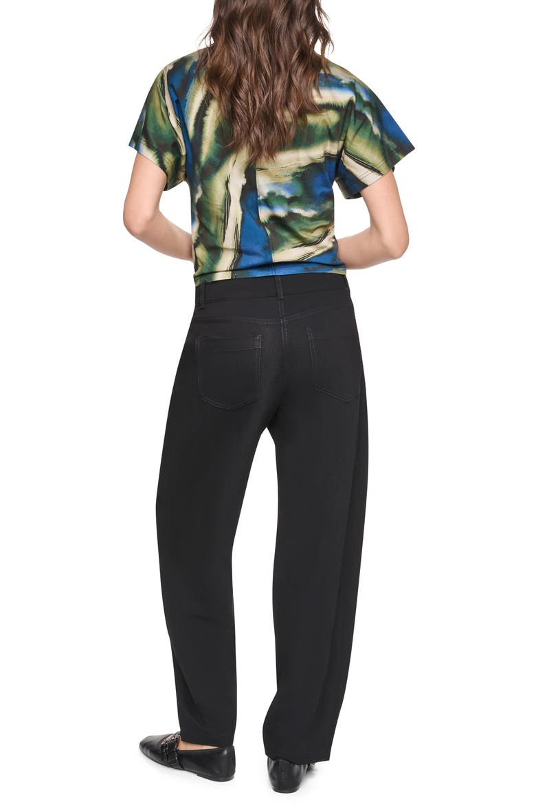 Barrel Leg Sanded Twill Pants, Alternate, color, BLACK