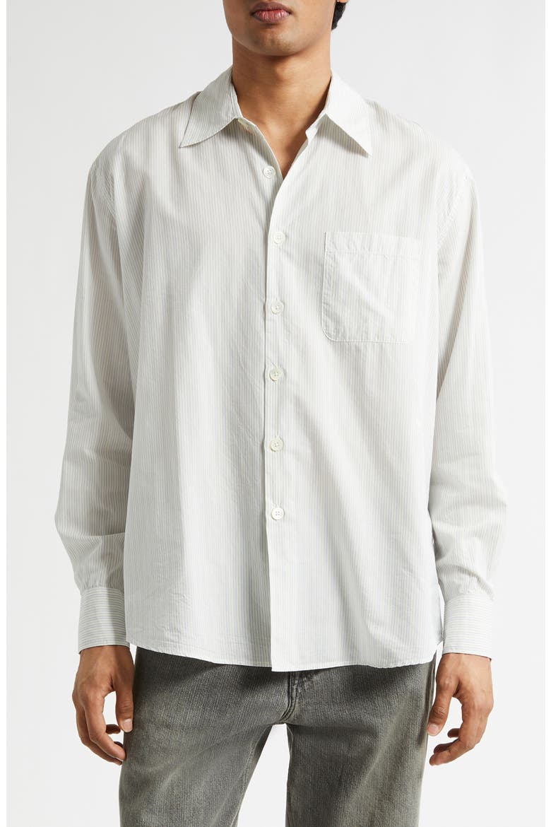 OUR LEGACY Above Stripe Cotton Blend Button-Up Shirt (Men) | Nordstrom