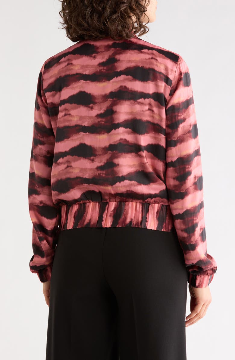 Tart Satin Bomber Jacket, Alternate, color, Watercolor Sky