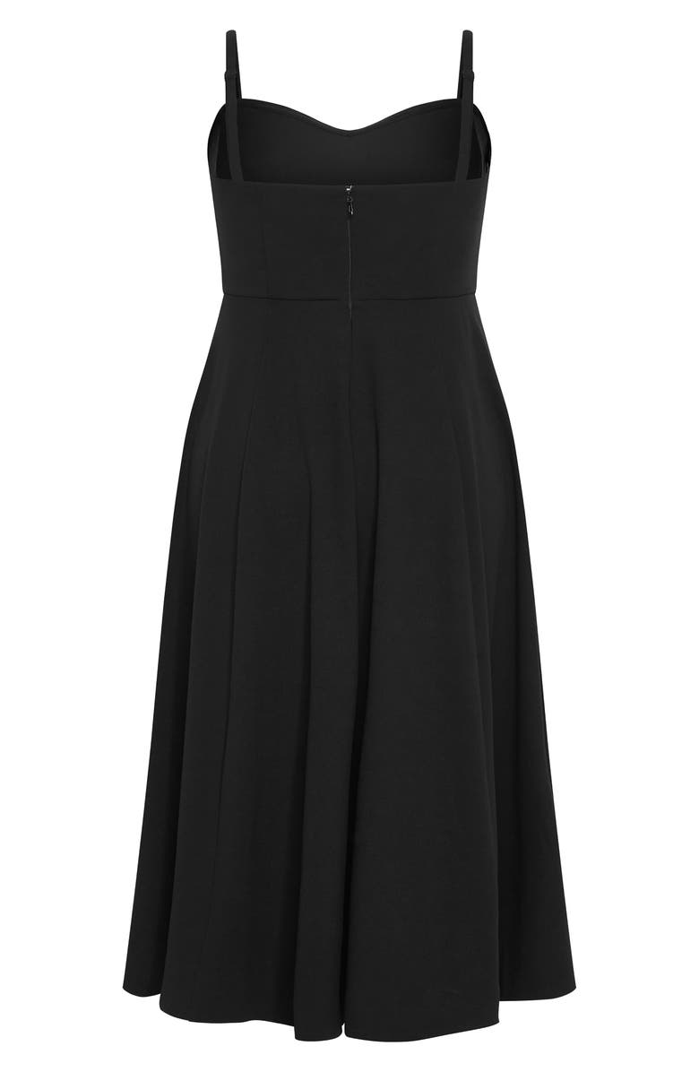 City Chic Bailee Sweetheart Neck Midi Dress, Alternate, color, Black