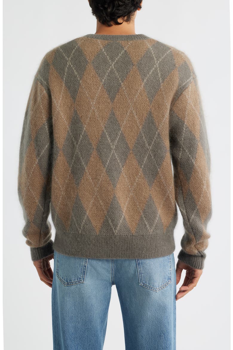 Argyle Crewneck Sweater, Alternate, color, TAUPE MULTI