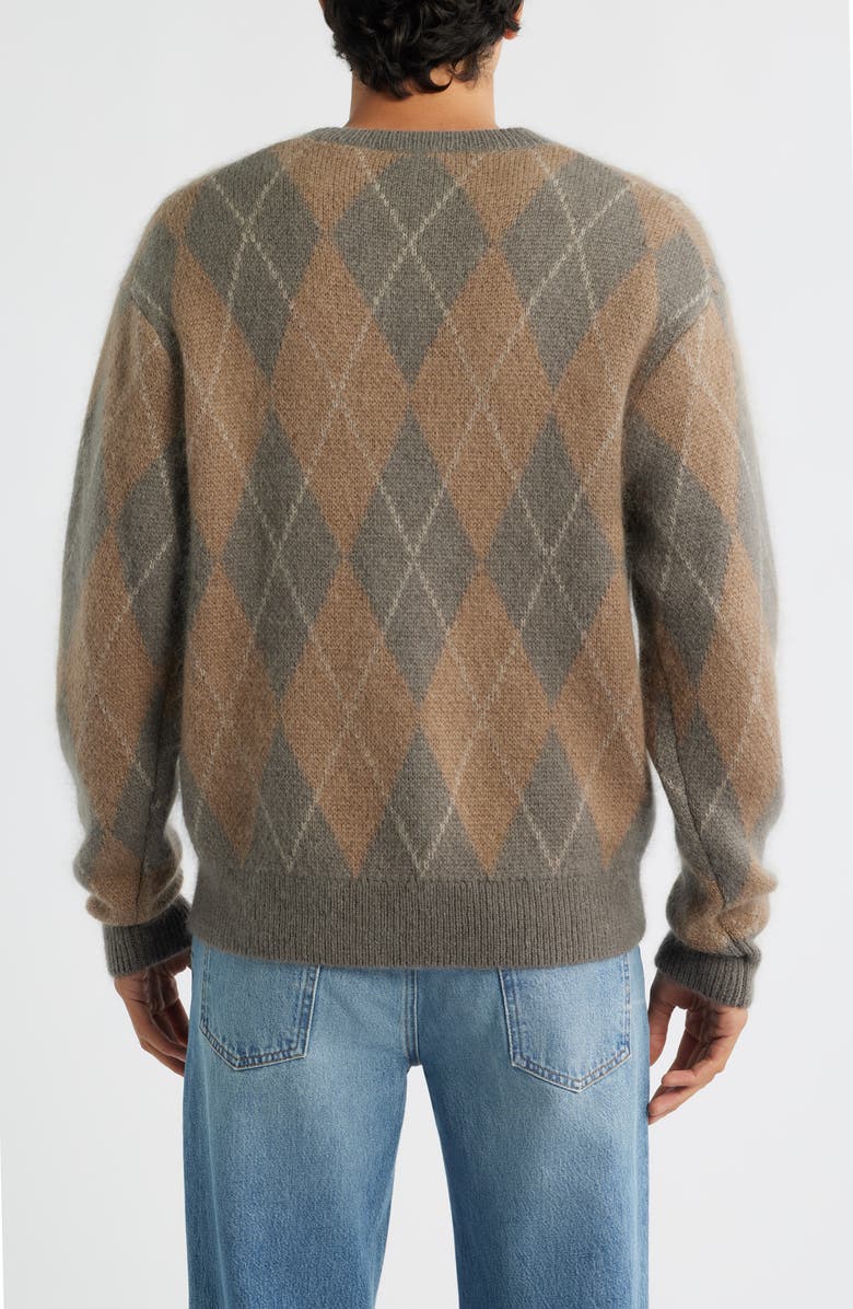 FRAME Argyle Crewneck Sweater, Alternate, color, Taupe Multi