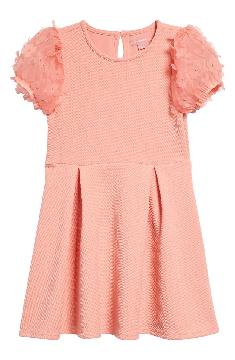 BCBG Kids' Embellished Puff Sleeve Knit Dress, Main, color,