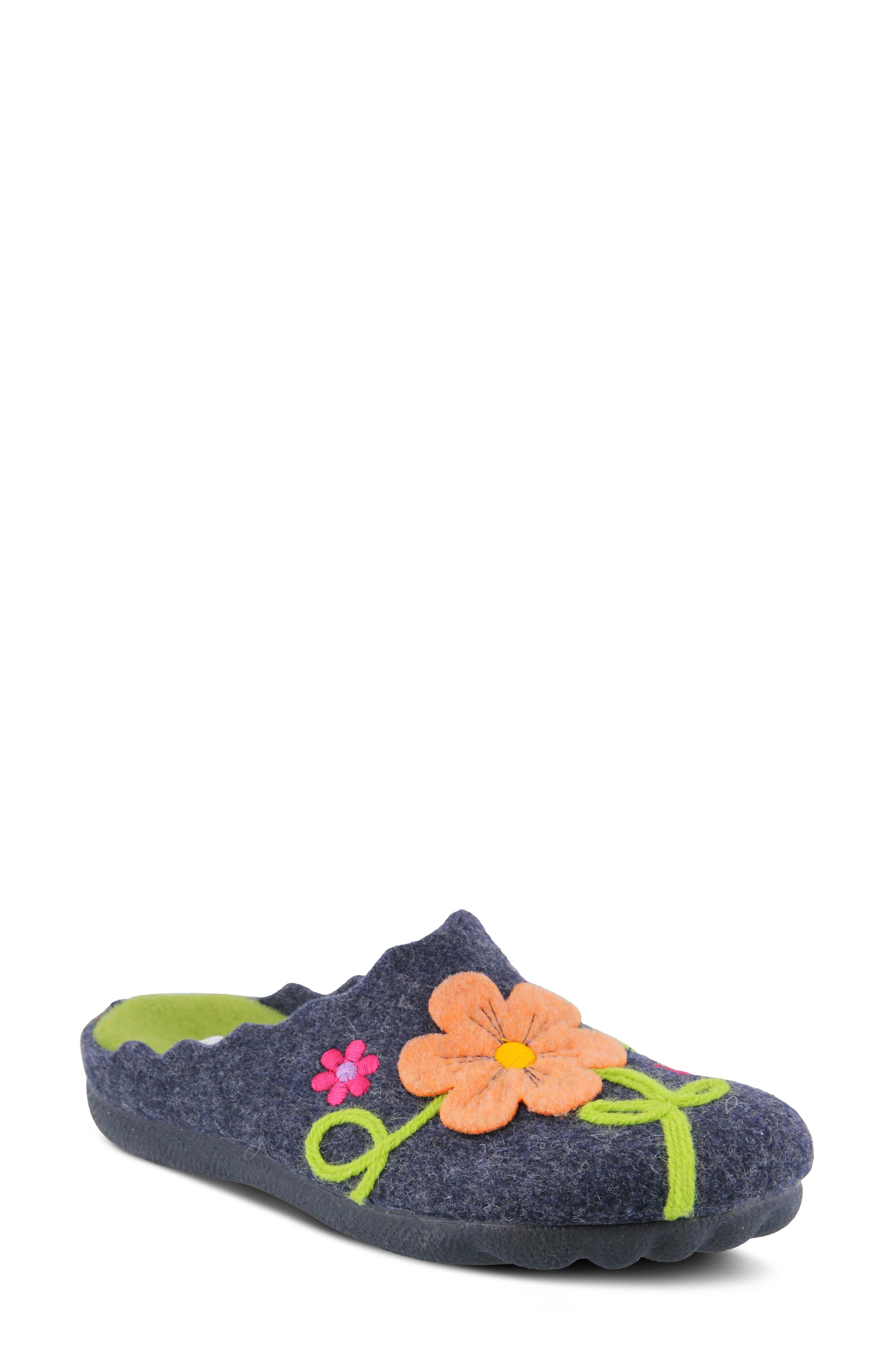 Flexus by Spring Step Posie Scuff Slipper, Main, color, Navy