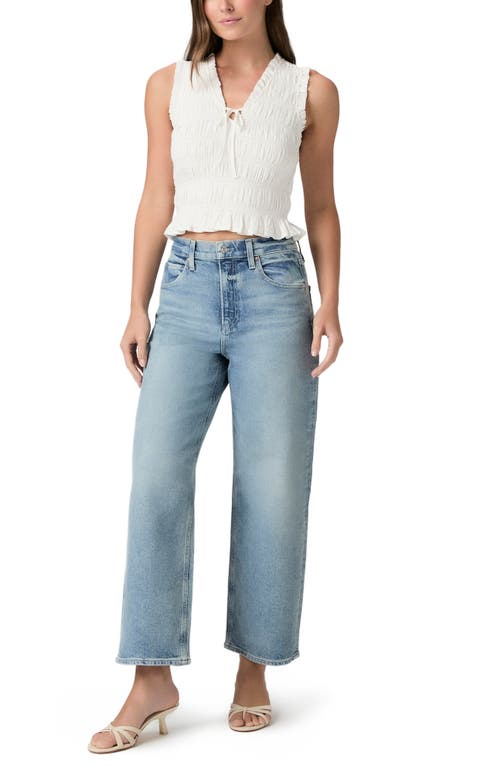 Paige Cameron High Waist Ankle Straight Leg Jeans In Blue
