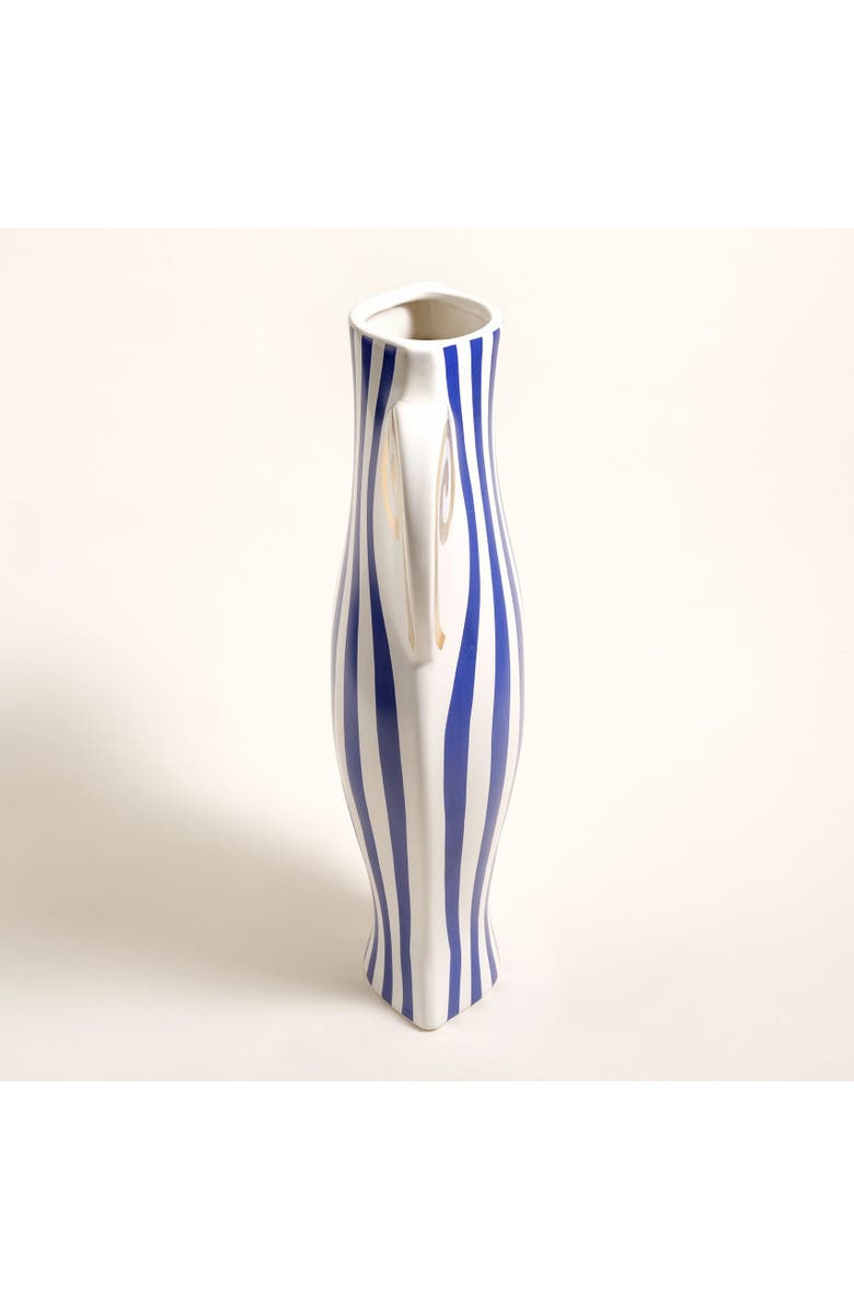 Zsa Zsa Zsu Longhu Ceramic Vase 14 In, Alternate, color, Blue