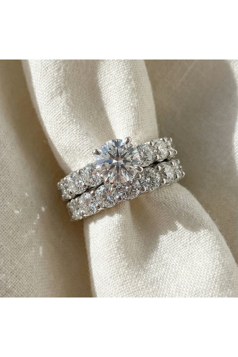 Certified 6ct Diamond Engagement Wedding Ring Set 14K Gold Lab Grown, Alternate, color, 14k White Gold