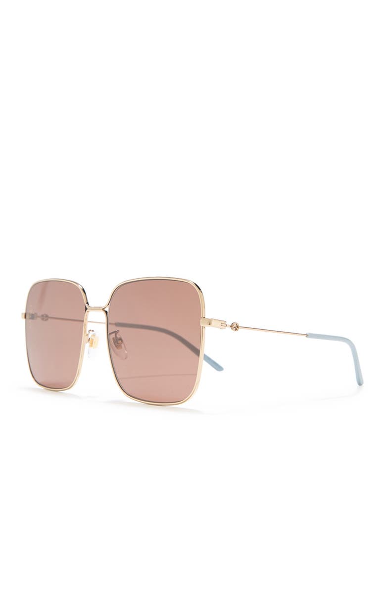 Gucci 60mm Square Wire Sunglasses, Alternate, color,