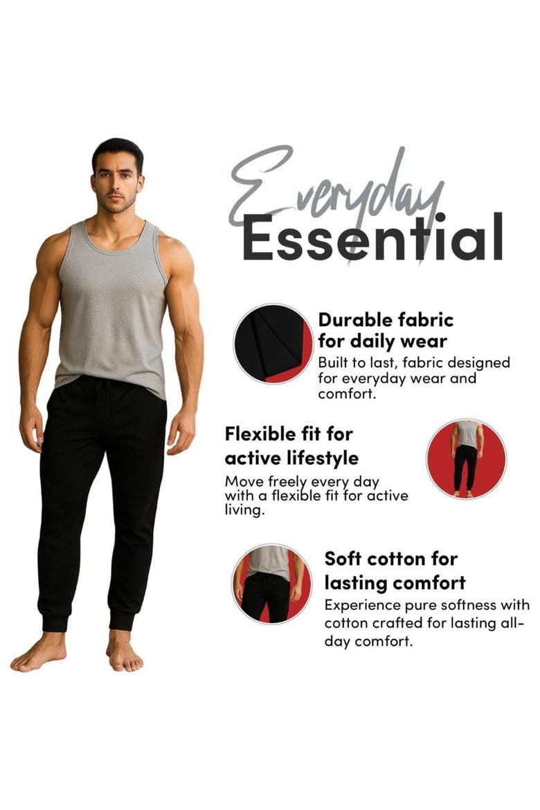 3 Pack Mens Ultra Soft Zipper PocketFleece Joggers, Alternate, color, BLACK/CHARCOAL/GREY