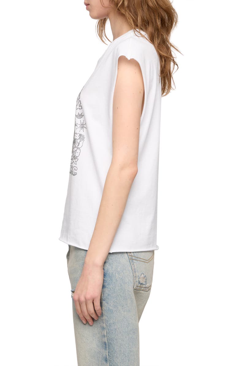 Zadig & Voltaire Cloe Embellished Tee, Alternate, color, White