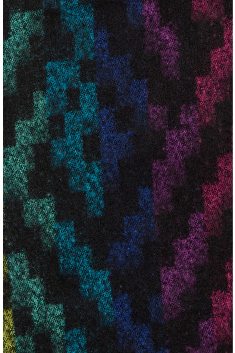 Rainbow Geometric Scarf, Alternate, color, BLACK
