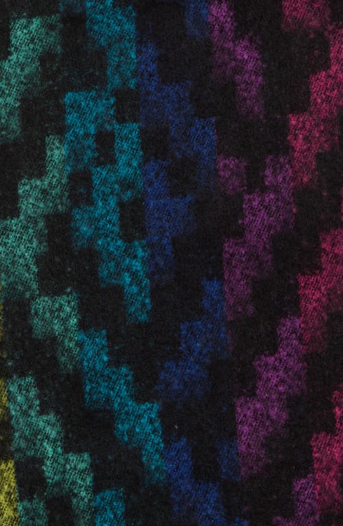 Kurt Geiger London Rainbow Geometric Scarf In Black