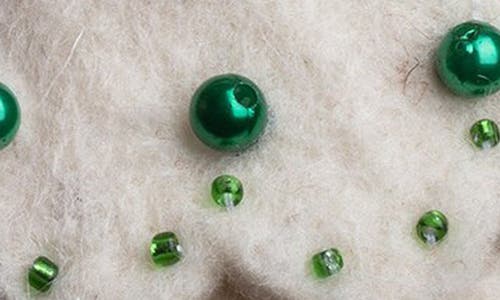 Silk Road Bazaar Snowy Christmas Tree Felted Wool Ornament In White