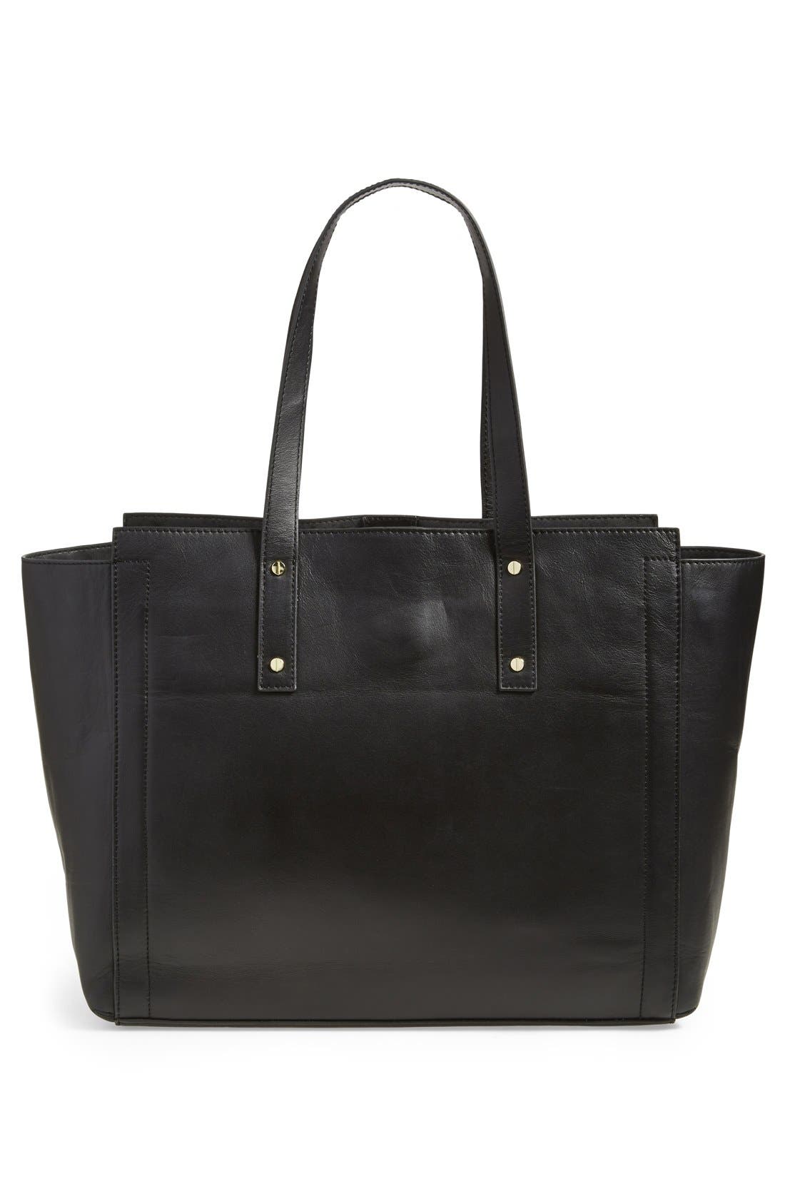 'Soho' Leather Tote, Alternate, color, BLACK