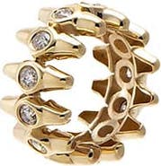 BY ADINA EDEN Diamond Bezel Spiked Rondelle Charm 14K