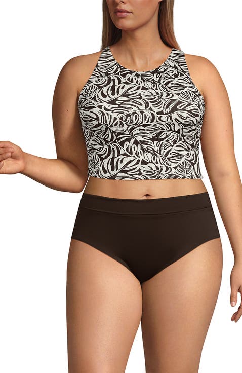 Plus Size High Neck Racerback Midkini Top