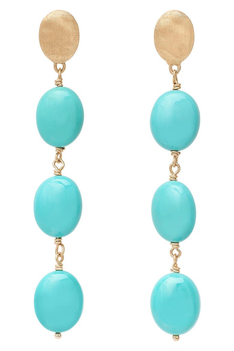 Siviglia Turquoise Drop Earrings, Main, color, 18K YELLOW GOLD
