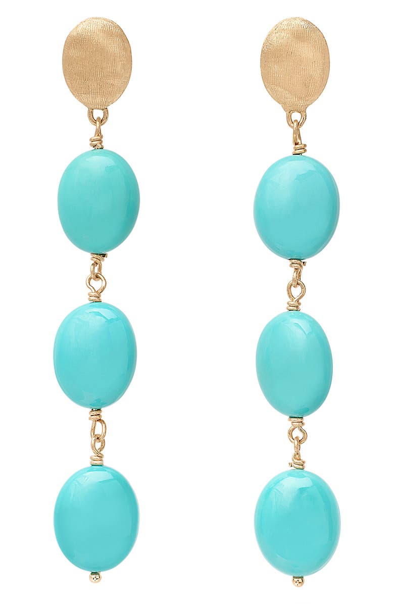Marco Bicego Siviglia Turquoise Drop Earrings, Main, color, 18K Yellow Gold