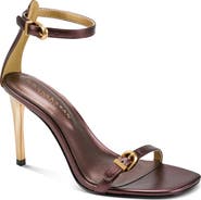 DONNA KARAN Pryce Metallic Ankle Strap Sandal