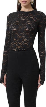 AFRM Kaylee Semisheer Floral Lace Top