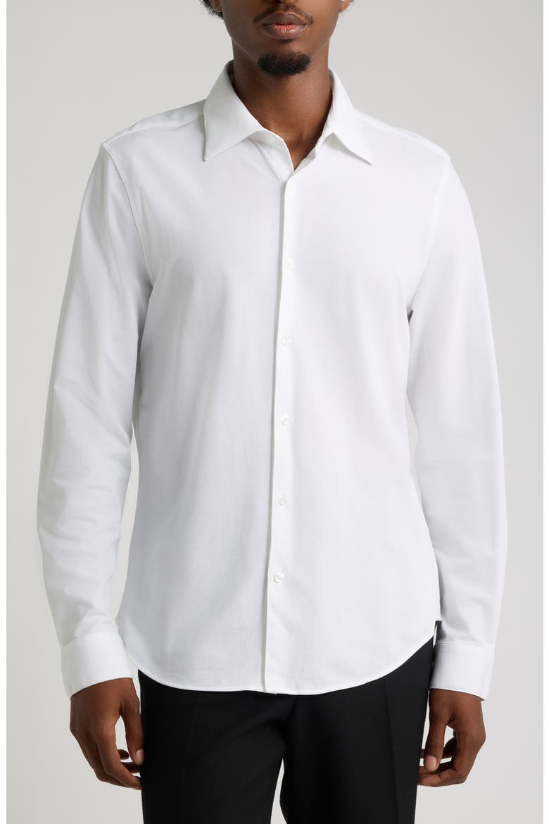 Slim Fit Solid Dress Shirt, Alternate, color, WHITE