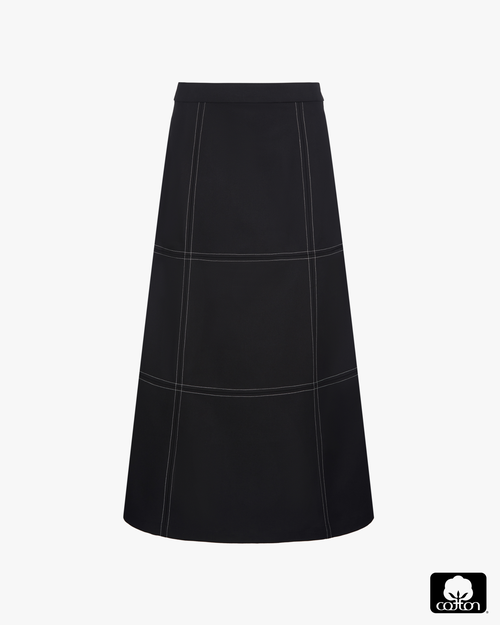 Weworewhat A-line Contrast Stitch Skirt In Black