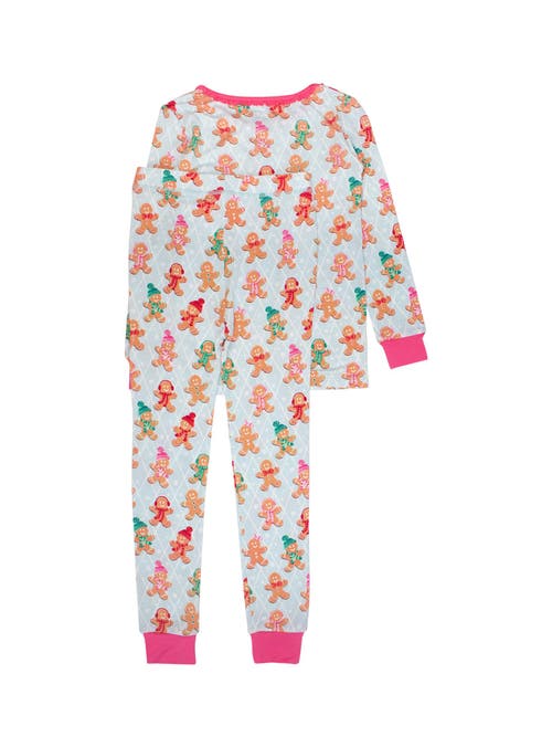 Rufflebutts Girls Softsnooze Ruffle Long Sleeve Pajama Set In Multi