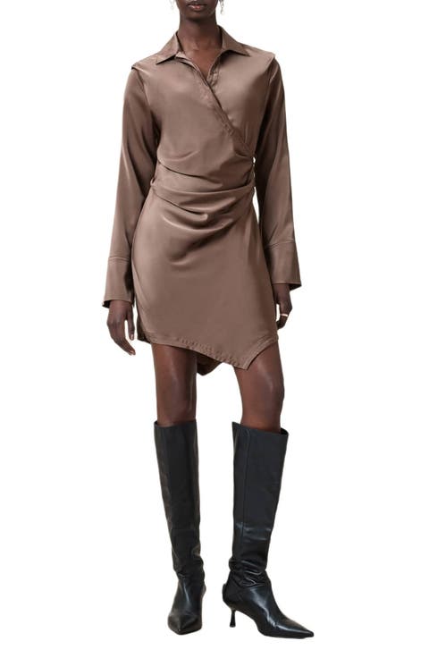 Tira Long Sleeve Mini Shirtdress