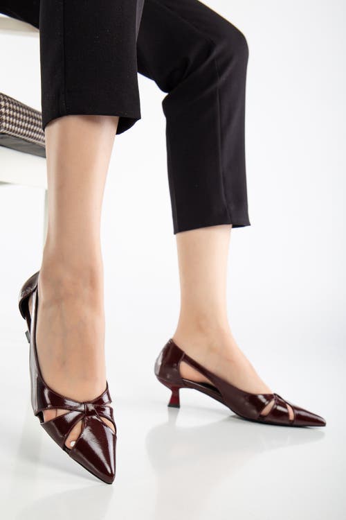 Forever & Always Shoes Sidal Kitten Heel Leather Pumps