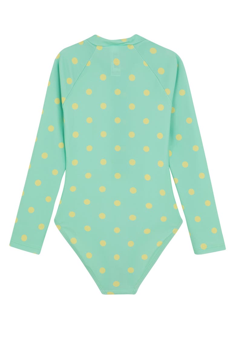 Gottex Kids Dot Dot Dot Long Sleeve Zip Front One Piece, Alternate, color,