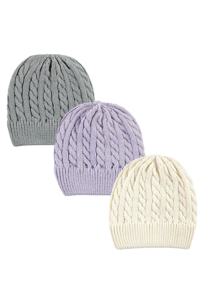 Cozy Knit Hat 3Pk, Main, color, Lilac Cream