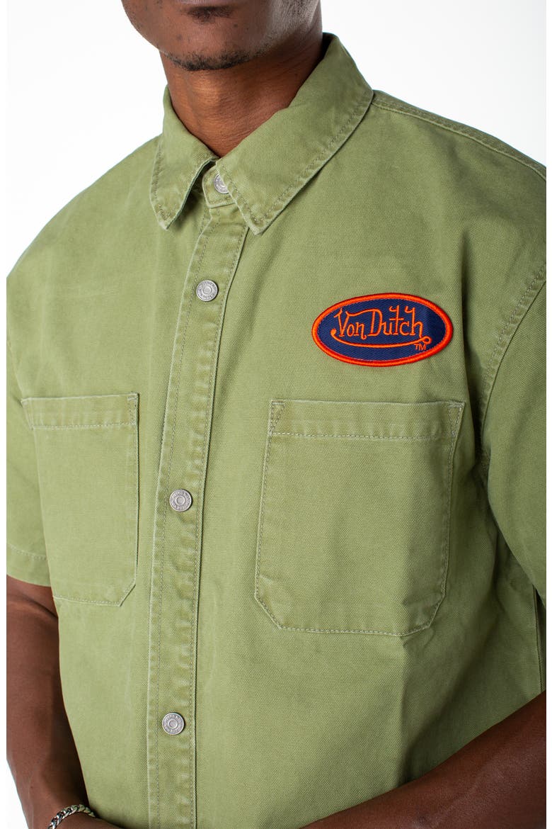 Short Sleeve Snap Front Hell  Shirt, Alternate, color, Sphagnum