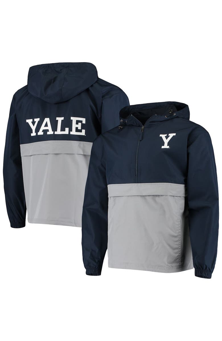 Champion Men's Champion Navy Yale Bulldogs Color Blocked Packable Half-Zip Jacket, Main, color, 