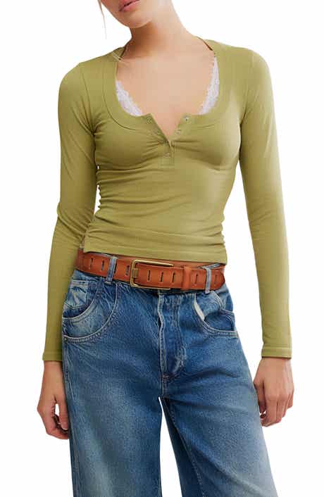 Free People Wide Awake Jersey Henley