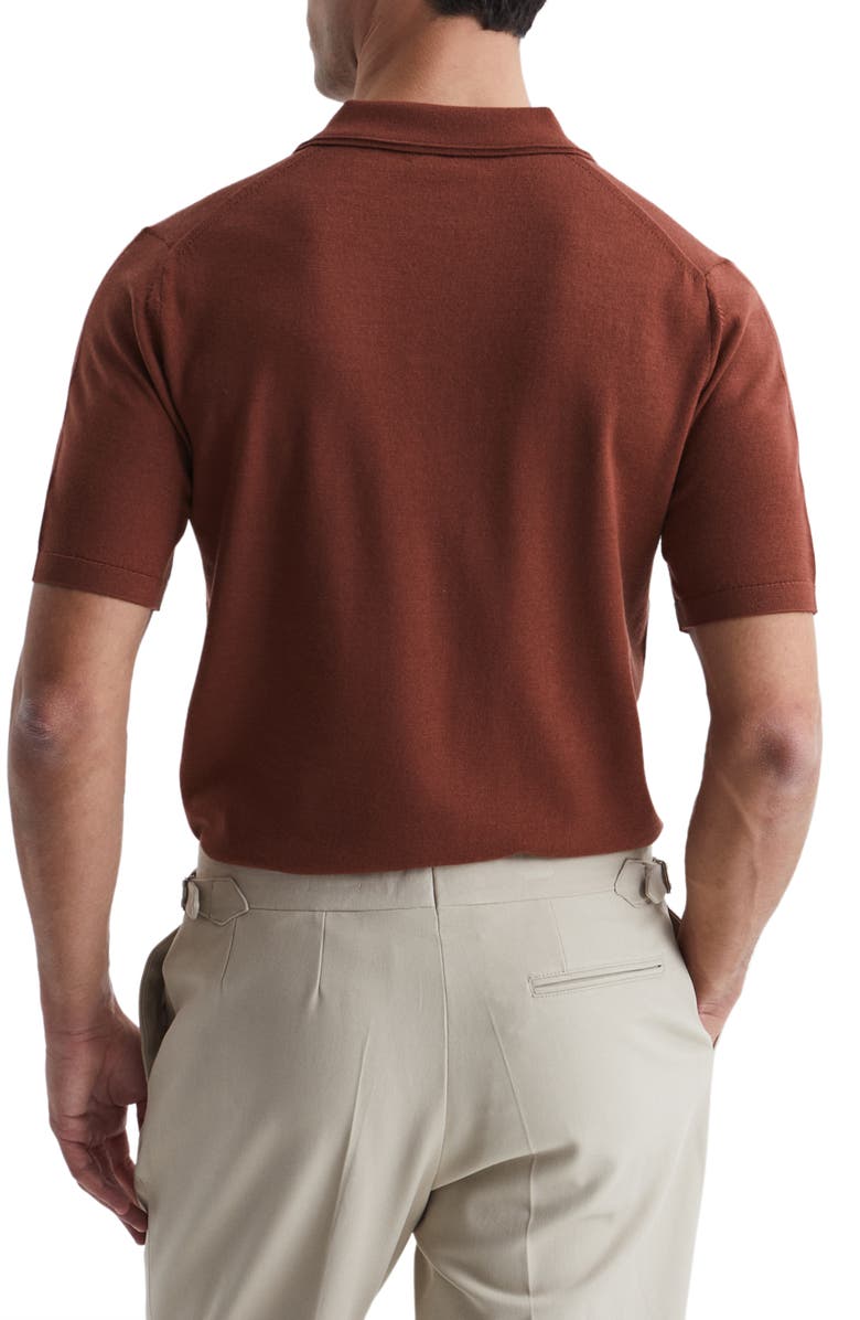 Reiss Duchie Johnny Collar Short Sleeve Wool Polo Sweater, Alternate, color, 