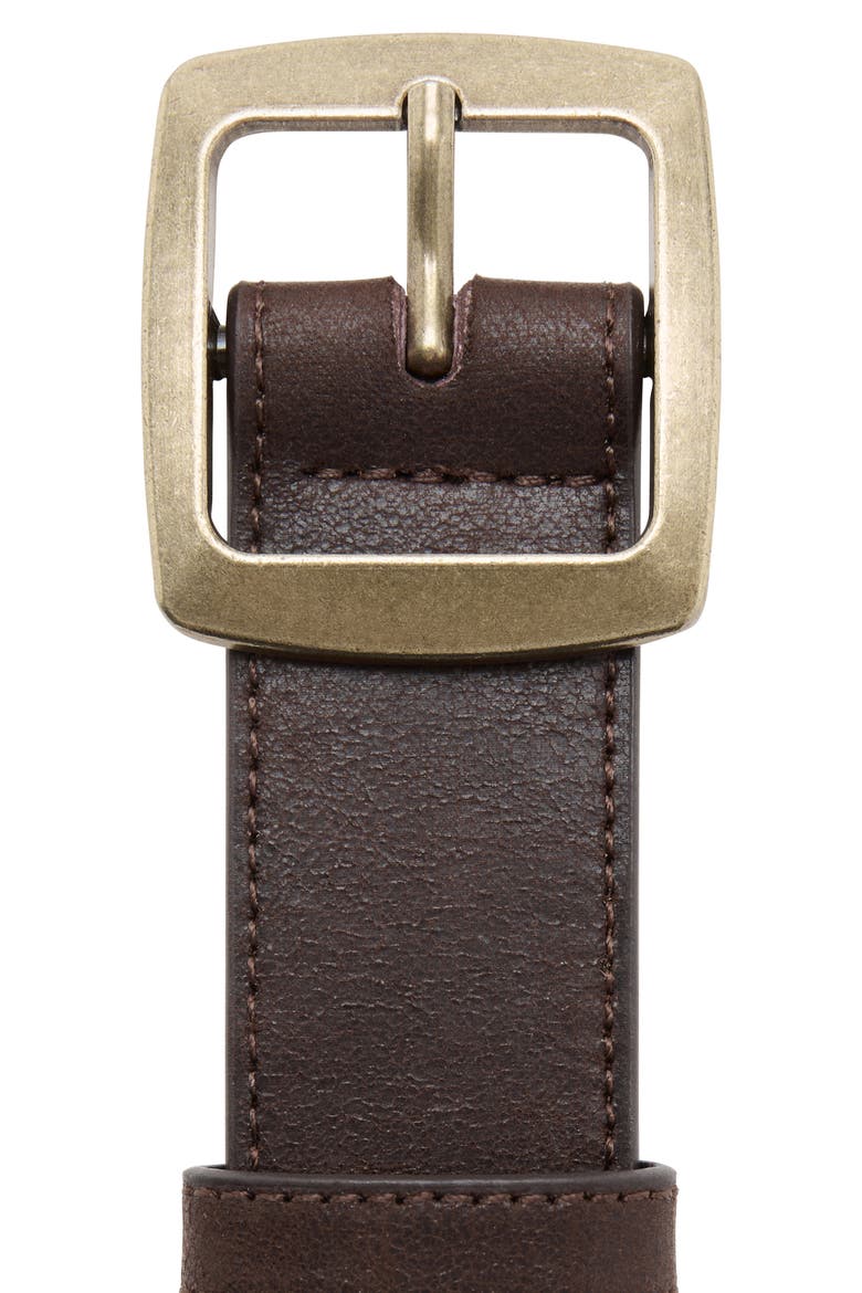 Square Buckle Faux Leather Belt, Alternate, color, CHOCOLATE