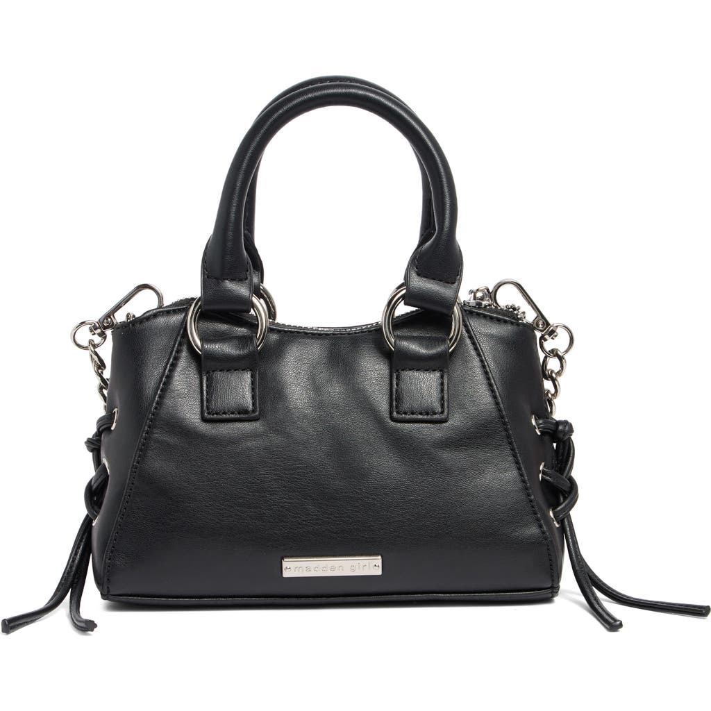 Madden Girl Whipstitch Top Handle Mini Satchel In Black