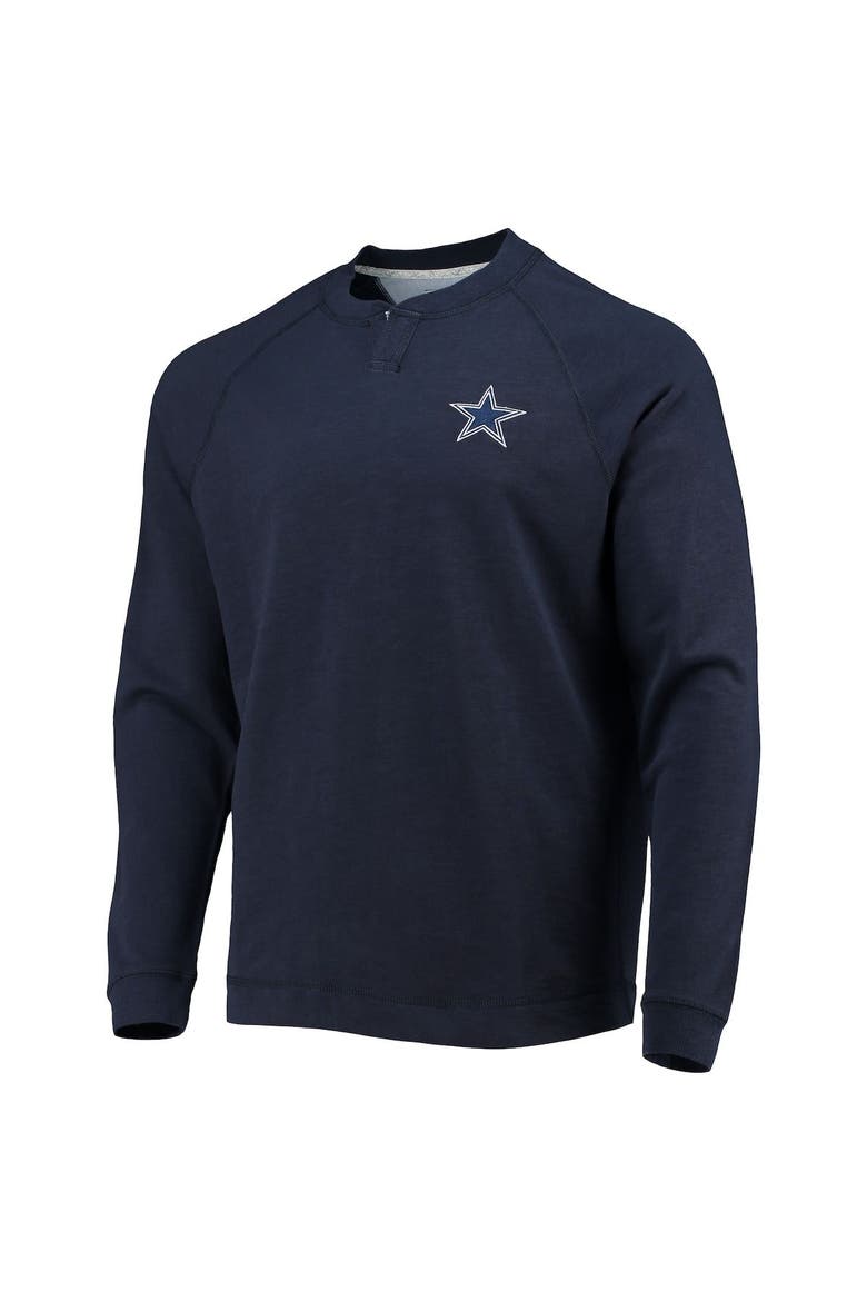 Men's Tommy Bahama Navy Dallas Cowboys Sunset Slub Raglan Henley Long Sleeve T-Shirt, Alternate, color, Navy