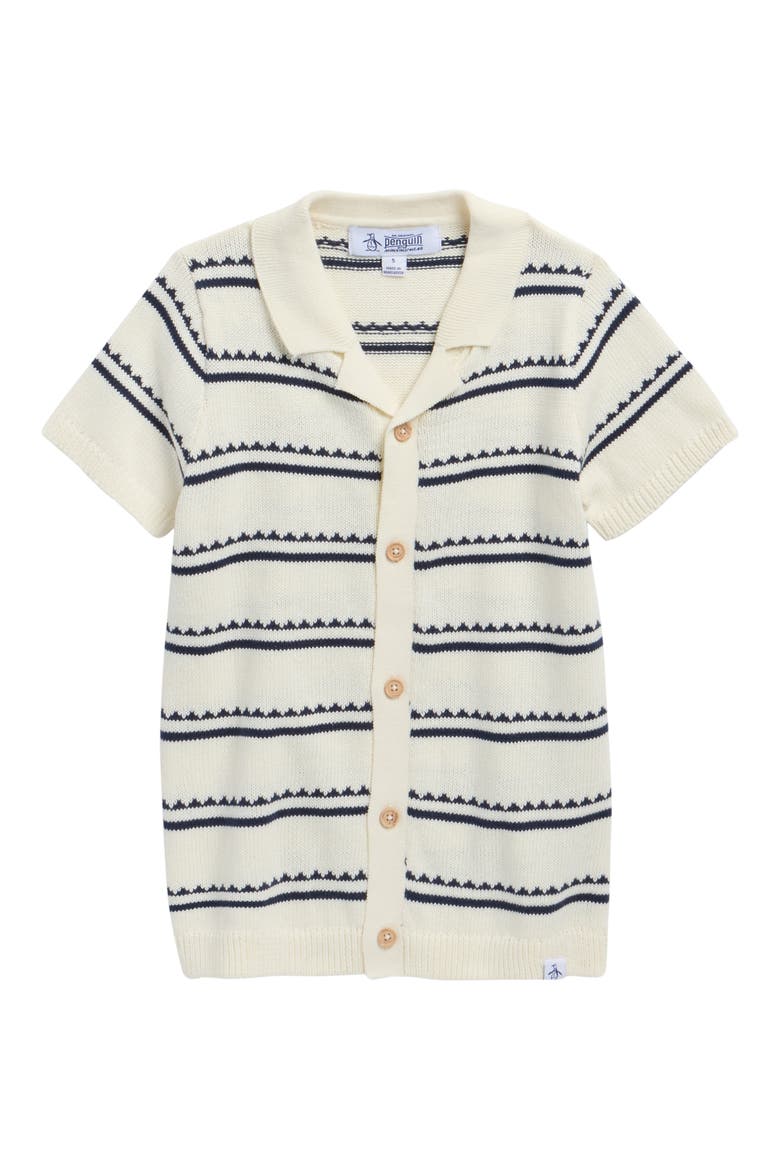 Kids' Stripe Sweater Polo, Main, color, IVORY