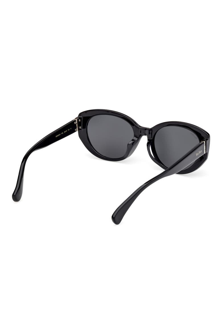54mm Round Sunglasses, Alternate, color, SHINY BLACK / SMOKE