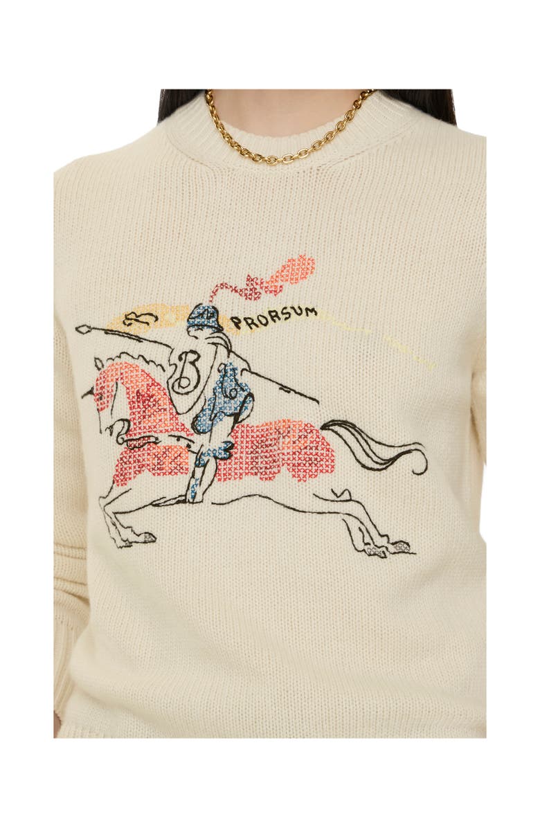 Burberry Cross Stitch Knight Wool Cashmere Sweater, Alternate, color, Tundra Beige