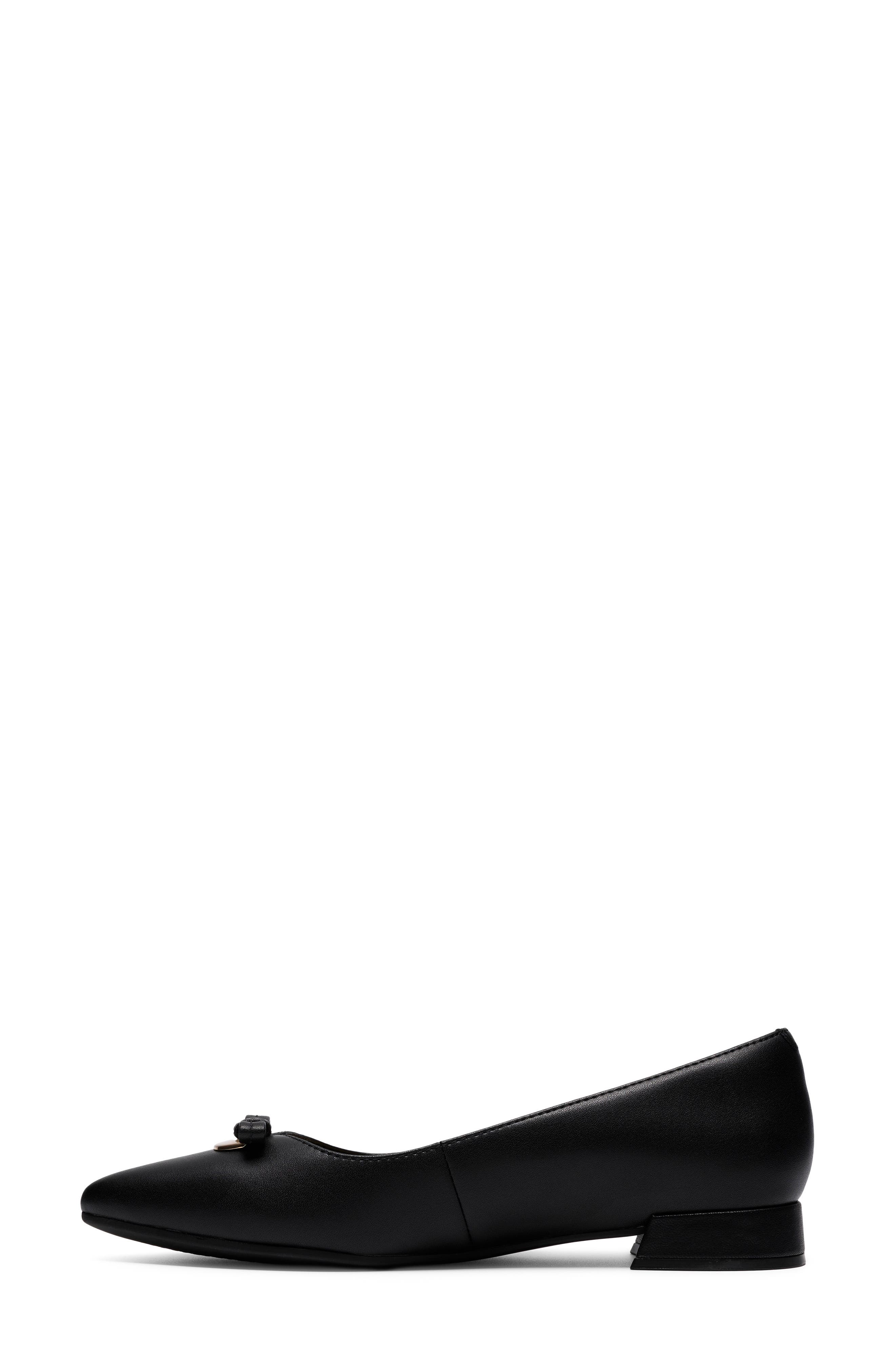 Natalyn Trim Leather Flat, Alternate, color, BLACK LEATHER