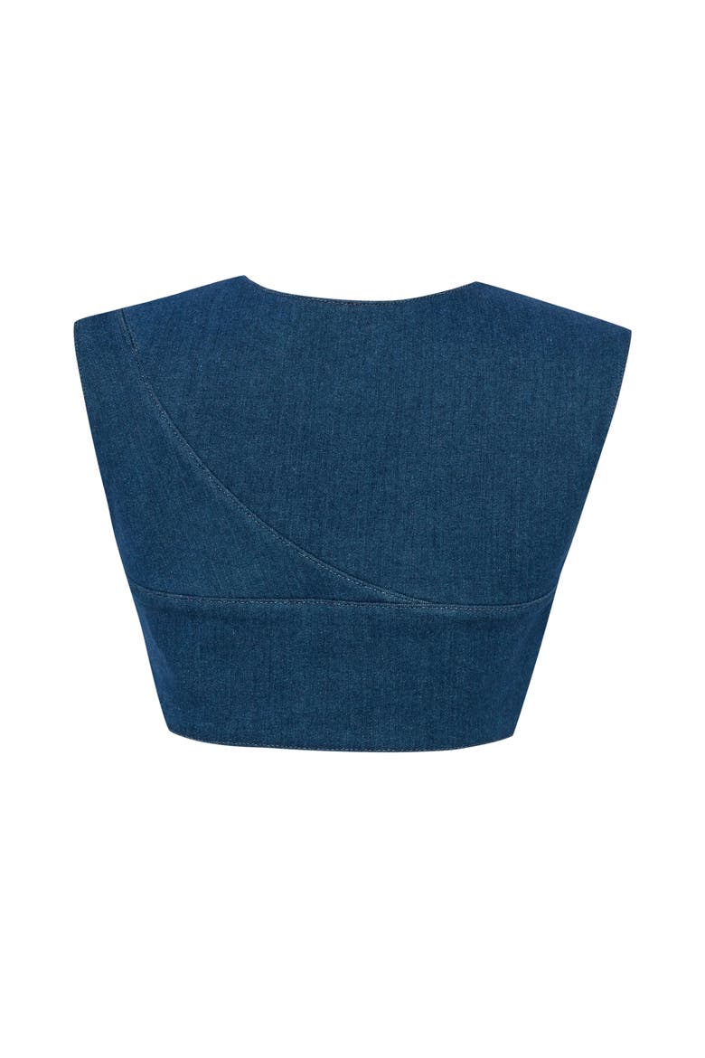 Endless Line Denim Crop Top, Alternate, color, Blue